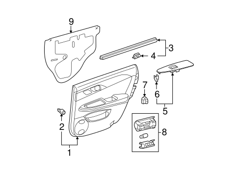BODY/INTERIOR TRIM - REAR DOOR for 2007 Toyota Avalon #1