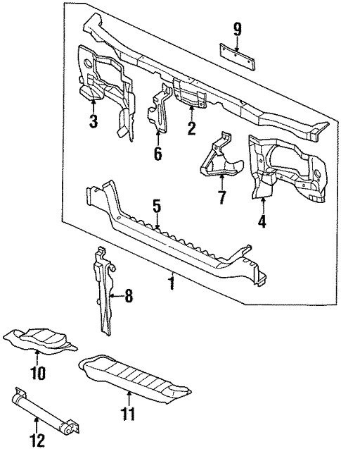 Radiator Support for 1996 Nissan Sentra #0