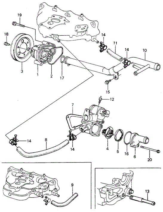 ENGINE/WATER PUMP - THERMOSTAT (3) for 1981 Honda CIVIC HATCHBACK #1