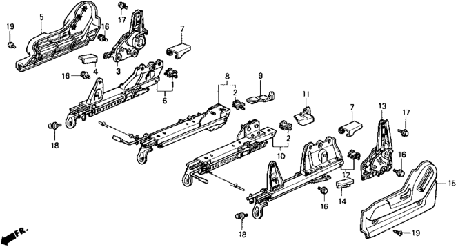INTERIOR / BUMPER/FRONT SEAT COMPONENTS (2) for 1990 Honda CIVIC 5-DOOR #1