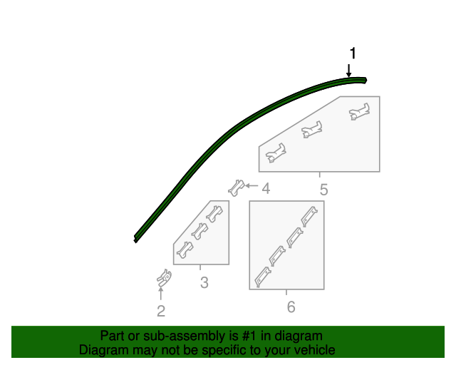 73158SNA013 MOLDING, RIGHT[pass] DRIP SIDE 2009 Honda CIVIC SEDAN