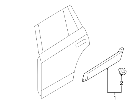 XC90 EXTERIOR TRIM - REAR DOOR