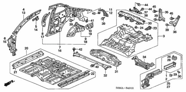 Floor - Inner Panel for 2006 Acura RSX #0