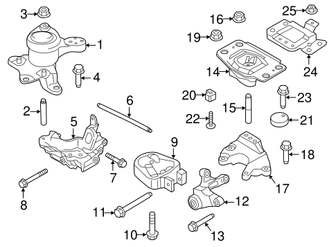 Engine/Engine & Trans Mounting for 2017 Ford Fusion #1