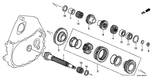 TRANSMISSION - MANUAL/5MT COUNTERSHAFT for 1991 Honda CIVIC HATCHBACK #1