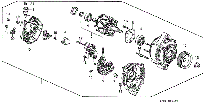 Engine/Alternator (Denso) for 1992 Honda CIVIC HATCHBACK #1