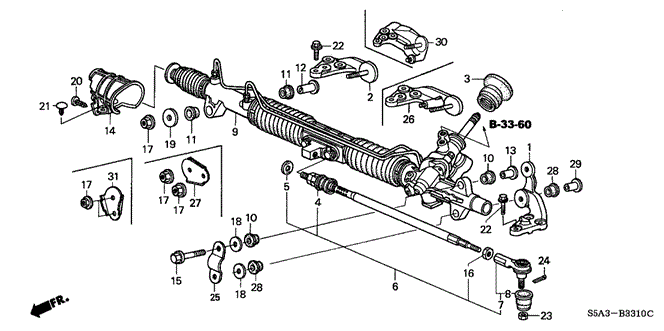 CHASSIS/P.S. GEAR BOX for 2001 Honda CIVIC SEDAN #1