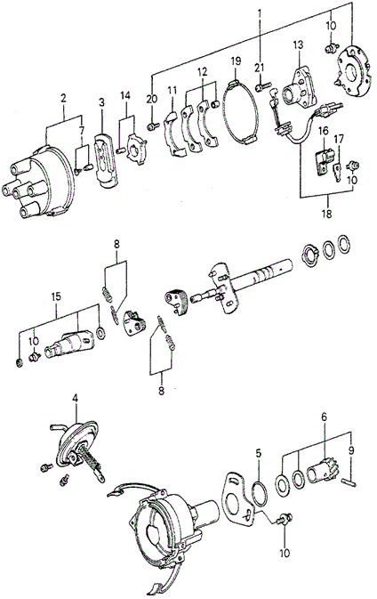 ENGINE/DISTRIBUTOR COMPONENTS (3) for 1980 Honda ACCORD HATCHBACK #1