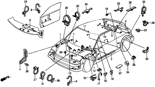 ELECTRICAL / EXHAUST / HEATER / FUEL/WIRE HARNESS for 1989 Honda CIVIC HATCHBACK #1