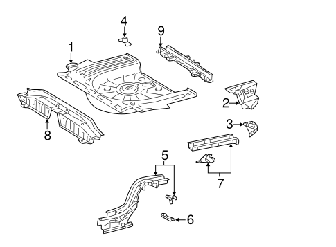 BODY/REAR FLOOR & RAILS for 2008 Toyota Matrix #1