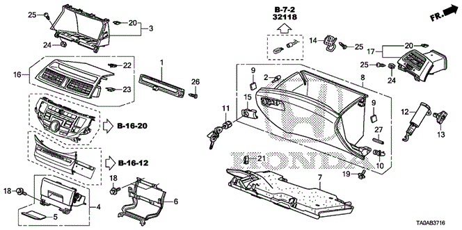 INTERIOR / BUMPER/INSTRUMENT PANEL GARNISH (PASSENGER SIDE) (2) for 2012 Honda ACCORD SEDAN #1