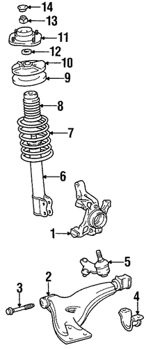FRONT SUSPENSION/SUSPENSION COMPONENTS for 1997 Toyota Paseo #2