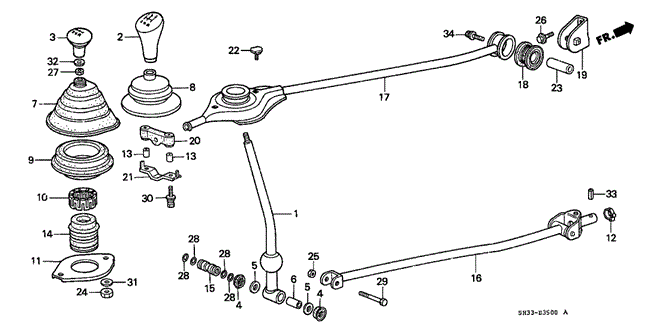 CHASSIS/SHIFT LEVER for 1989 Honda CIVIC HATCHBACK #1