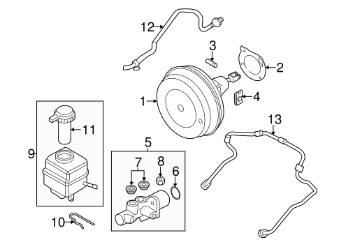 Master Cylinder - Components On Dash Panel for 2012 BMW 550i xDrive #0