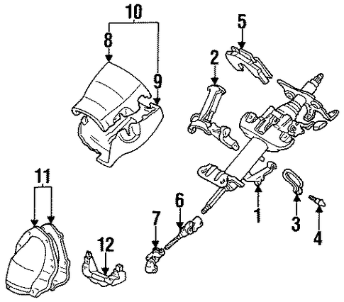 STEERING/STEERING COLUMN ASSEMBLY for 1996 Toyota Corolla #2