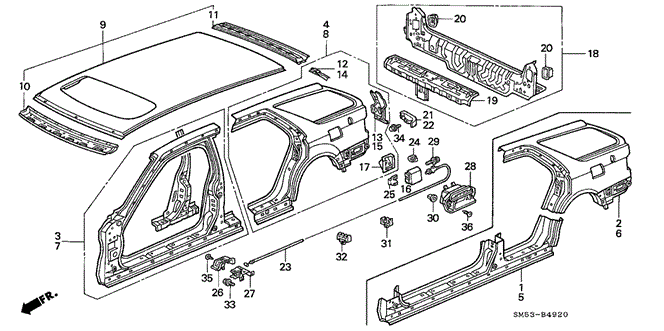 BODY / AIR CONDITIONING/OUTER PANEL for 1992 Honda ACCORD 5-DOOR #1