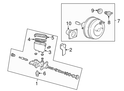 GTO MASTER CYLINDER - COMPONENTS ON DASH PANEL