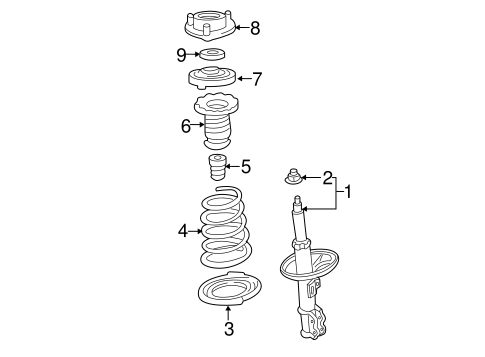 FRONT SUSPENSION/STRUTS & COMPONENTS for 2009 Toyota Avalon #1