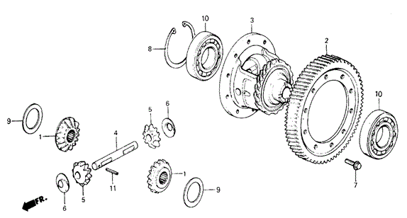 TRANSMISSION - MANUAL/MT DIFFERENTIAL GEAR for 1988 Honda ACCORD COUPE #1