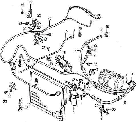 BODY / AIR CONDITIONING/A/C HOSES - PIPES - WIRE HARNESS (DENSO) for 1982 Honda ACCORD HATCHBACK #1