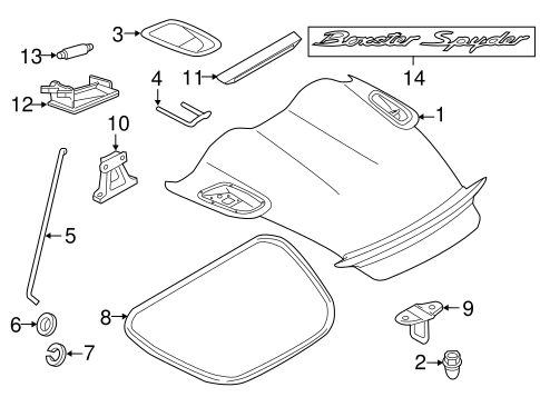 Boxster EXTERIOR TRIM - ENGINE LID 2
