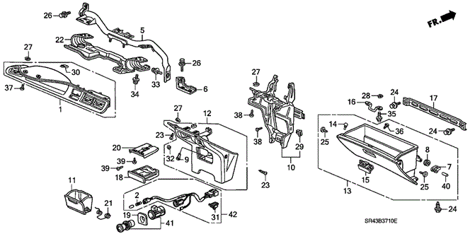 INTERIOR / BUMPER/INSTRUMENT PANEL GARNISH (1) for 1992 Honda CIVIC SEDAN #1