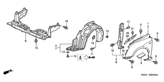 Body/Air Conditioning/Front Fenders for 2003 Honda CIVIC HATCHBACK #1