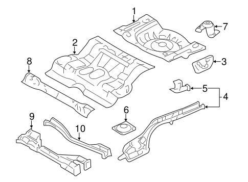 MKZ REAR FLOOR & RAILS