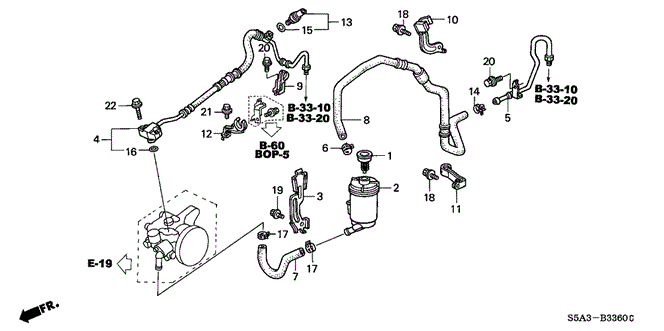 CHASSIS/P.S. LINES for 2001 Honda CIVIC SEDAN #1