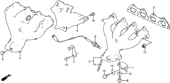 ENGINE/EXHAUST MANIFOLD for 1988 Honda CIVIC 5-DOOR #1