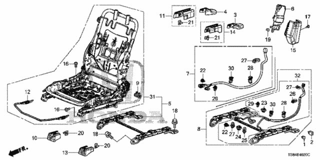 Front Seat Components (Passenger Side) for 2012 Honda CIVIC COUPE #0