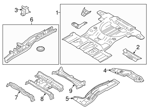 Body/Rear Floor & Rails for 2013 Ford Edge #1