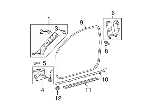 BODY/INTERIOR TRIM - PILLARS for 2005 Scion tC #1
