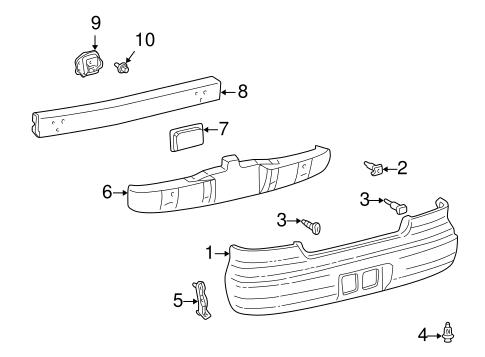 BODY/BUMPER & COMPONENTS - REAR for 2000 Toyota Corolla #1