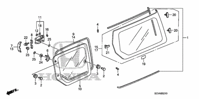 Access Panel Glass - Quarter Glass for 2010 Honda ELEMENT 5-DOOR #0