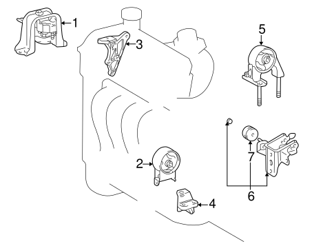 ENGINE/ENGINE & TRANS MOUNTING for 2005 Toyota Echo #2