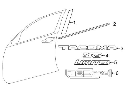 BODY/EXTERIOR TRIM - FRONT DOOR for 2016 Toyota Tacoma #1