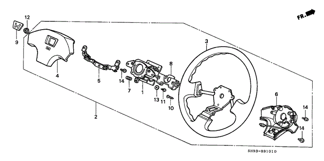 CHASSIS/STEERING WHEEL (2) for 1989 Honda CIVIC HATCHBACK #1