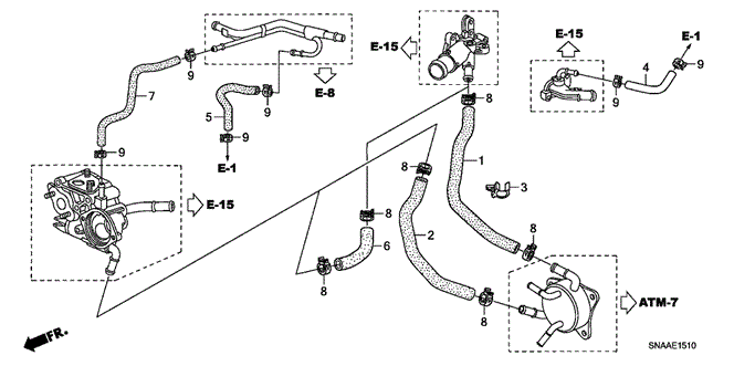 ENGINE/WATER HOSE (1.8L) for 2009 Honda CIVIC SEDAN #1