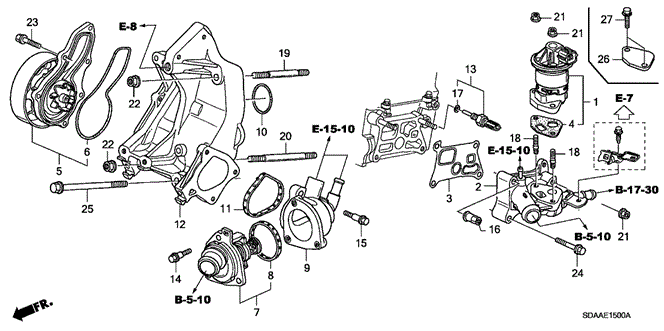 Engine/Water Pump (L4) for 2007 Honda ACCORD SEDAN #1