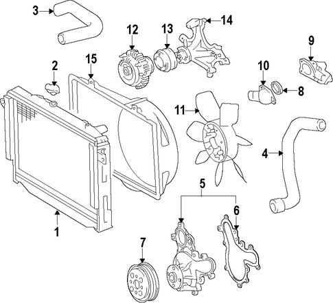 COOLING SYSTEM/RADIATOR & COMPONENTS for 2013 Toyota Sequoia #2