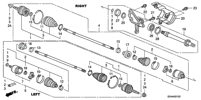 CHASSIS/DRIVESHAFT - HALF SHAFT (V6) for 2007 Honda ACCORD SEDAN #1