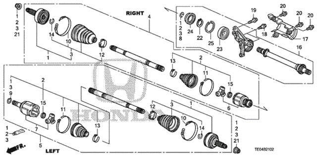 Driveshaft - Half Shaft (V6) (AT) for 2011 Honda Accord #0