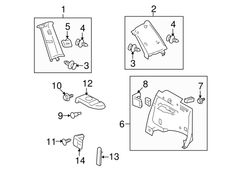 BODY/INTERIOR TRIM - QUARTER PANELS for 2006 Toyota Highlander #1