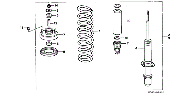 CHASSIS/FRONT SHOCK ABSORBER for 1996 Honda CIVIC SEDAN #1