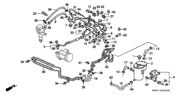 CHASSIS/P.S. HOSES - PIPES for 1992 Honda ACCORD 5-DOOR #1