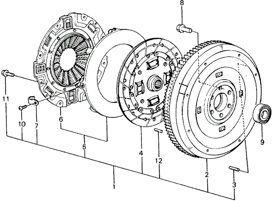ENGINE/MT CLUTCH - FLYWHEEL for 1982 Honda CIVIC SEDAN #1