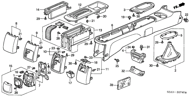 INTERIOR / BUMPER/CONSOLE (1) for 2001 Honda CIVIC SEDAN #1