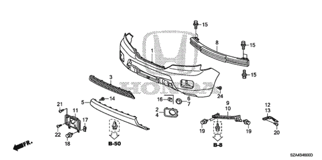 Front Bumper (-'11) for 2010 Honda Pilot #0