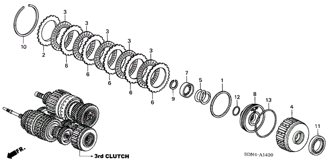 Transmission - Automatic/AT Clutch (3rd) (V6) for 2003 Honda ACCORD COUPE #1